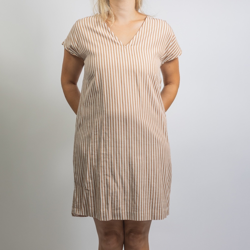 Madewell Stripe Button Back Dress XS